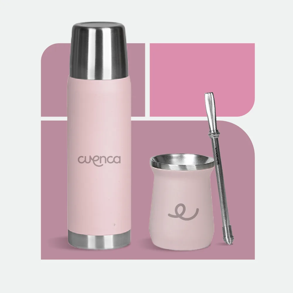 Kit Ronda edición Octubre Rosa: termo rosa, mate y bombilla
